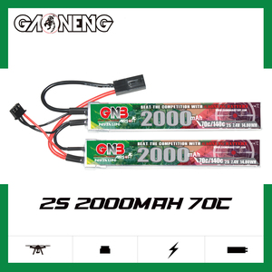 Gnb gaoneng 2000mAh 2S 7.4V 140C 70C RC LiPo แบตเตอรี่ airsoft MINI Tamiya เชื่อมต่อ - Product Image 2