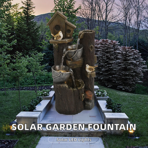 <span class=keywords><strong>Fontaine</strong></span> solaire moderne d'extérieur pour jardin avec lumières LED, design Art <span class=keywords><strong>Déco</strong></span> en résine, autoportante - Product Image 3