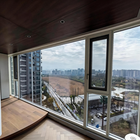 Fenêtre fixe moderne en aluminium à rupture de pont thermique, sur mesure, grande, du sol au plafond, pour balcon, triple vitrage isolant, écoénergétique