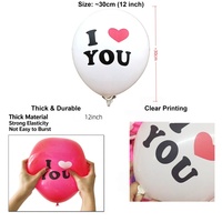 Ballons imprimés pour la Saint-Valentin en gros d'usine, ballons en latex ronds de 12 pouces rouges, roses, violets et blancs pour la demande en mariage et la décoration de mariage