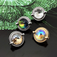 Kancing Kristal Logam Bulat Berkualitas Tinggi Ramah Lingkungan 14MM Model Zimex 28138 dengan Lapisan Gabungan Shank