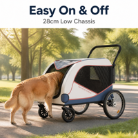 Poussette et chariot pour animaux de compagnie à quatre roues en acier robuste pour animaux de grande taille, chariot pliable portable extra large, capacité de 176 lb