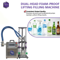 Machine de remplissage à double tête anti-mousse à commande PLC pour liquides, eau, bière artisanale, yaourt, bouteilles, à remplissage rapide et haute efficacité