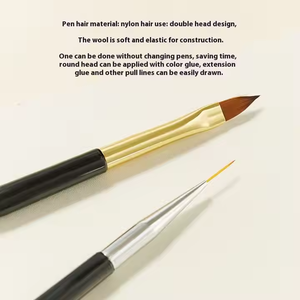 Japanisches Nylon-Nagel kunstwerk zeug für zwei Zwecke Gouhua Gouline Mehrzweck-Lichttherapie <span class=keywords><strong>stift</strong></span> Flache grenz überschreitende Einzel nagel bürste - Product Image 5