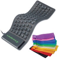 Clavier pliable personnalisé 85 touches en silicone écologique, service de découpe, étanche, USB filaire, design enroulable pour PC portable