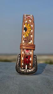 Cinturón de cuero de estilo occidental con elegante hebilla plateada o latón, accesorios de moda - Product Image 3