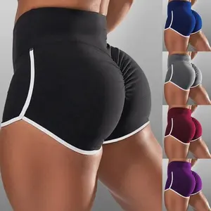 New Summer Sport Women High Waist Elasticated Seamless Fitness Leggings Push Up Training Gym Tights Pocket Short