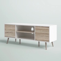 Meuble TV moderne Meuble TV en bois et table basse Table d'angle blanche Meuble de salon Meuble TV
