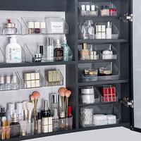 Étagère de rangement rectangulaire transparente en PET pour cosmétiques, accessoires de bureau et salle de bain, capacité 3,6 L, modèle 2025