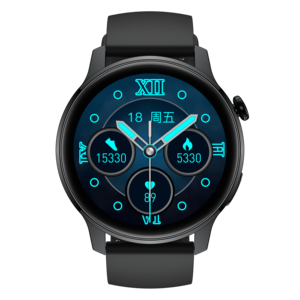 Montre connectée S46 avec fonction d'appel, écran tactile rond, fréquence cardiaque, sport, <span class=keywords><strong>bracelet</strong></span> doré, montre connectée pour femmes, livraison directe d'usine - Product Image 1