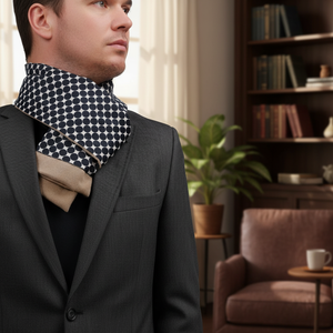Navy Blue Polka Dot Double Sided Scarf - Product Image 3