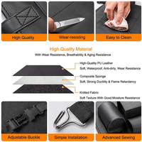 Organisateur de siège arrière de voiture en cuir PU, plateau pliable, support pour tablette, poches pour gobelets, porte-mouchoirs, rangement multifonction pour siège arrière