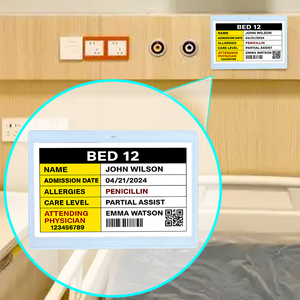 Nurse Call & Info Integration E Ink Display, Low Power Hospital Hallway Electronic Epaper Label For Smart Hospital Bed Nameplate - Product Image 1