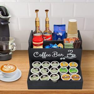 Caja de almacenamiento de cápsulas de café de madera, organizador de escritorio mediano con cajón para K-Cups y accesorios de café - Product Image 1