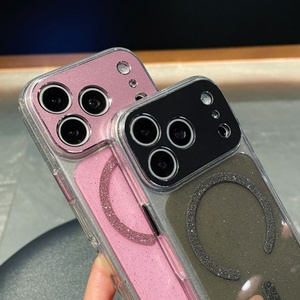 เคสโทรศัพท์มือถือแบบแม่เหล็กใสกันกระแทก รุ่นใหม่ล่าสุด วัสดุโลหะ ประดับกลิตเตอร์ สำหรับ iPhone 17 16 15 14 13 pro max  ฝาหลังแข็ง สำหรับผู้หญิง - Product Image 4