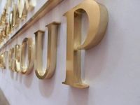 Enseigne personnalisée en métal doré brossé, lettres, enseigne 3d led, signalisation 3D publicitaire, logo d'entreprise