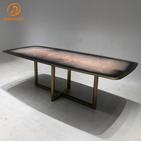 Ensemble de table à manger de luxe moderne pour restaurant table à manger avec plateau en marbre noir