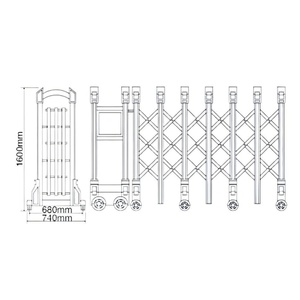 Puerta Corredera Plegable de Aluminio Automática para Exteriores, Puerta Retráctil Portátil para Uso Escolar, Puerta Plegable de Aluminio Soldado - Product Image 2