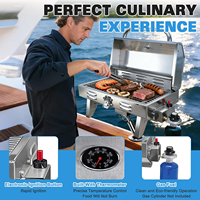 Barbecue de bateau, 360 °   Support réglable, grande surface de cuisson, allumage à un bouton, contrôle précis de la température