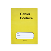 Cahier scolaire à piqûre à cheval pour étudiants, papier écologique, design ligné français, logo et couleur personnalisables, Nigéria 2026