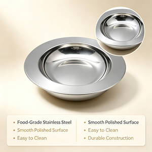 Assiettes de service rondes en acier inoxydable, argentées, dorées et colorées, multi-tailles, pour dîner et soupe, idéales pour les mariages (vente en gros) - Product Image 4