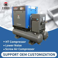 Compresseur industriel tout-en-un, petit compresseur d'air à vis de 7,5 kW 10 CV avec sécheur et réservoir CE pour l'industrie de la découpe laser