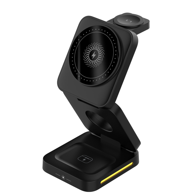 3 in 1 Magnetic Wireless Charger Foldable Fast Charging Station for IPhone 17 16 15 14 13 12 Pro Max Apple Watch Airpods Holder