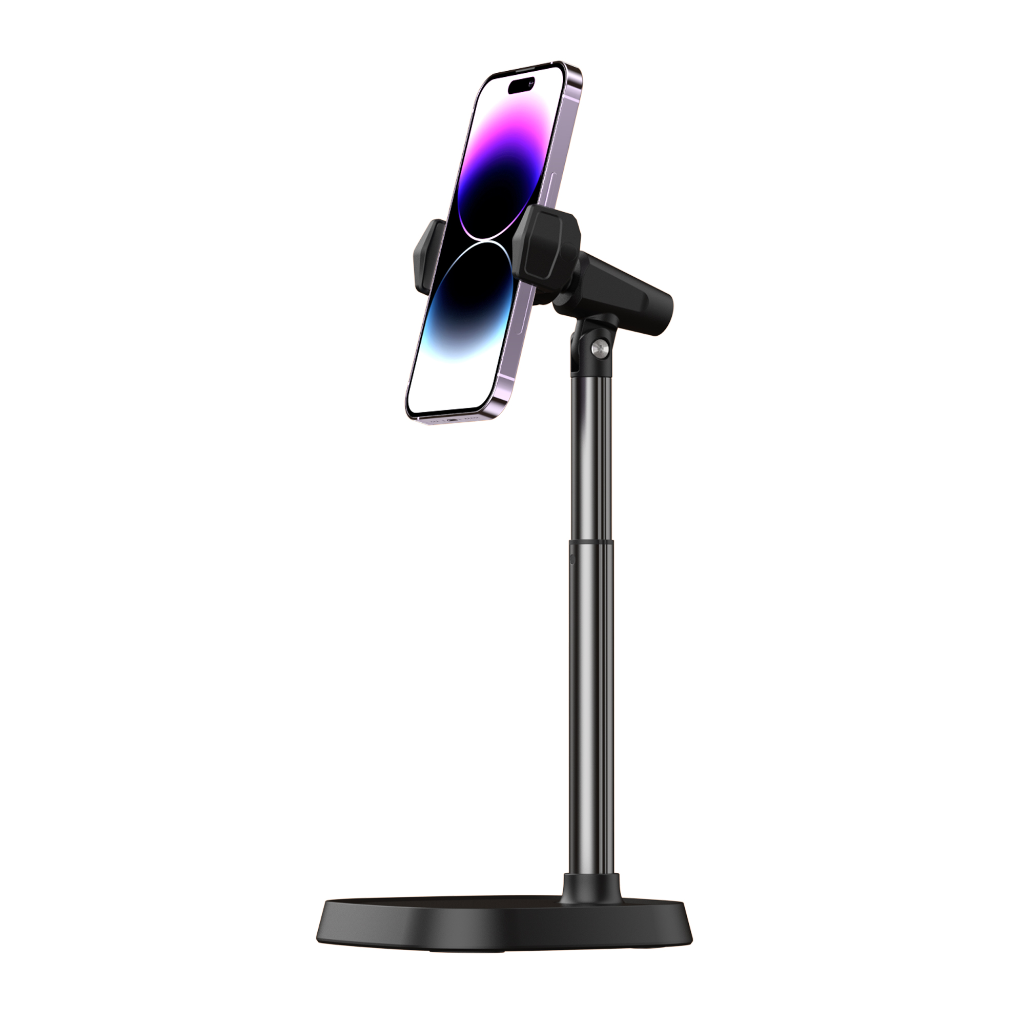 T8 Live Stream Desktop 360 Rotate Cell Phone Stand Plastic Mobile Phone Holders Flexible Angle Adjustable Aluminum Alloy Holding