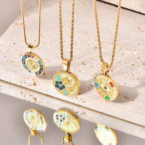 Bán buôn thép không gỉ ác của mắt biểu tượng may mắn mặt dây chuyền vòng cổ đặc biệt mô Hình May Mắn mắt Vòng cổ cho phụ nữ cô gái - Product Image 2