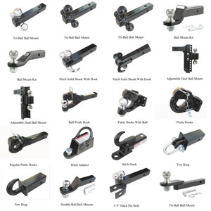 Nouveau support de boule d'<span class=keywords><strong>attelage</strong></span> avec boule de 2 pouces et goupille d'<span class=keywords><strong>attelage</strong></span> en acier massif, revêtement noir en poudre, compatible avec récepteur de 2 pouces - Product Image 6