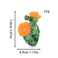 Haarspeld met opdruk van creatief succulent plantenlogo, 7,8 cm, cactusbloem, acetaat