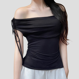 Factory Wholesale <b>Short</b> <b>Sleeve</b> T-Shirt for Women Solid Color Chest Detail Casual OEM Fashion <b>Tops</b> - Product Image 4