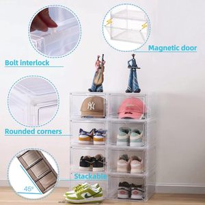 Paquet de 12 boîtes à chaussures en acrylique Ultra transparent de qualité professionnelle pliable en plastique PP stockage de baskets empilable pour Sneakerhead - Product Image 4