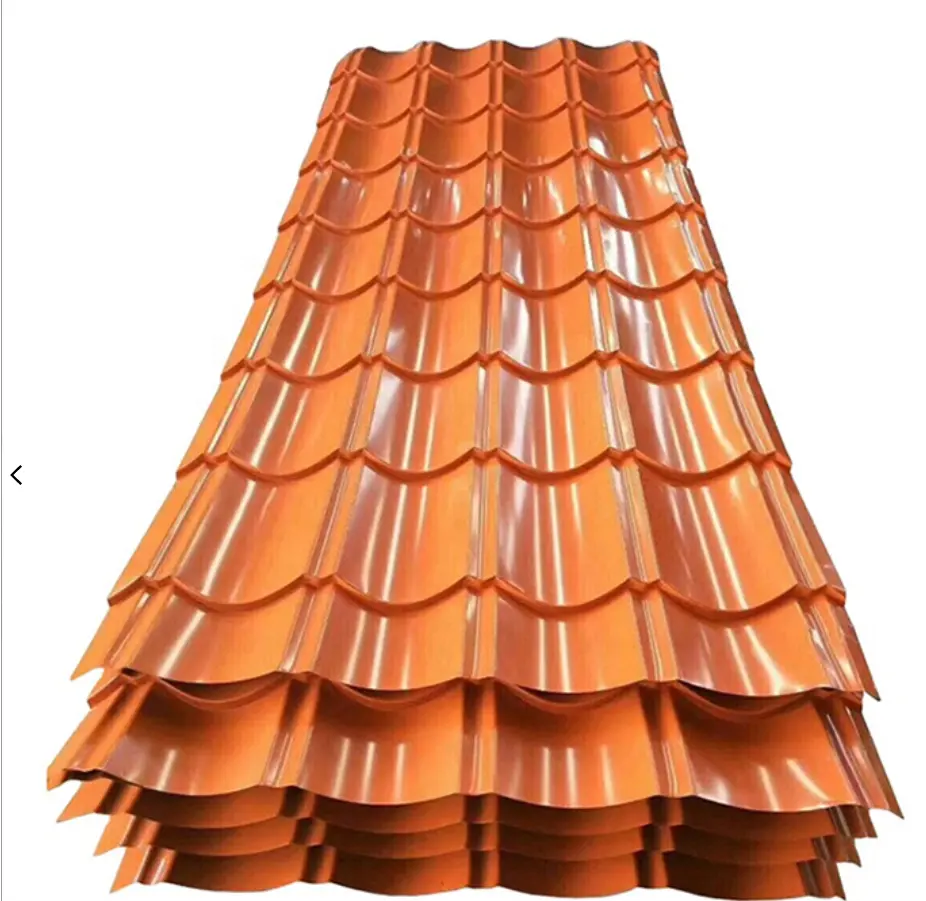 Matériaux de construction en métal, carreaux de toit de couleur pré-peints, prix des plaques de toit en métal ondulé galvanisé
