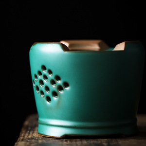 Shangyan Ceramic <b>Candle</b> Warmer Dark Green <b>Small</b> Stove For Tea Set Home Decorate - Product Image 2