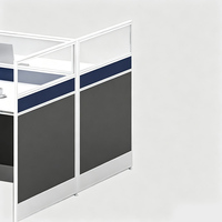 Bureaux pour personnel : Combinaisons de bureaux et chaises de bureau modernes et simples, modulaires pour 3/6/8 personnes, avec écran de séparation, pour bureau à domicile écologique