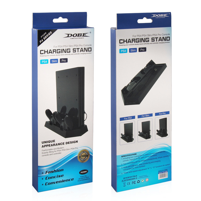 Multifunctional Charging Stand for PS4 Controller Cooling Fan Base for PS4/PS4 Slim /PRO Console