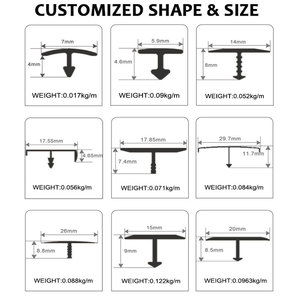 Phong Cách Hiện Đại T-Hình Nhôm Gạch Chuyển Dải Thiết Kế Linh Hoạt Cho Phòng Tắm T Hồ Sơ Kim Loại Gạch Viền Phụ Kiện Gạch - Product Image 6