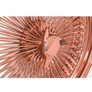 Rueda de Acero Forjado de 13-24 Pulgadas, Multirradio, Acabado Cromado Rosa Dorado, 25mm ET, para Autos Clásicos y Camionetas Todoterreno - Product Image 2