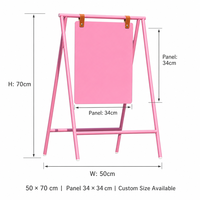 Support de signalisation en A avec revêtement poudré, panneau suspendu avec sangle en cuir, tableau remplaçable, panneau de signalisation en métal pour magasin