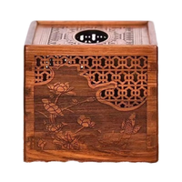 Boîte à mouchoirs multifonctionnelle en bois massif de santal rouge, perforée, gravée, lavable, personnalisable, pour table, modèle grand format, nouveauté annuelle