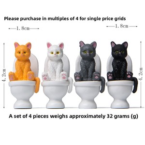 سلسلة مجسمات القطط الراتنجية العابرة للحدود بوضعيات الجلوس/الاستلقاء، مجسمات سيارة ثلاثية الأبعاد مضحكة للزينة - Product Image 5