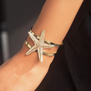 Brazalete de Estrella de Mar en Acero Inoxidable 316L con Baño de Oro PVD, Joyería de Moda - Product Image 3