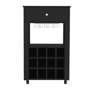 DB DB Twelve Wine Cubbie Chariot de bar noir finition wengue Ensemble Bayamon à quatre pattes - Product Image 4