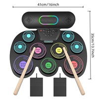 Version anglaise de vente chaude transfrontalière ensemble de batterie de percussion roulé à la main coloré pratique modèle de bureau Portable couleur ED-41