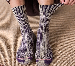 <span class=keywords><strong>Chaussettes</strong></span> ras du cou pour femme en tricot torsadé délavé à l'acide, <span class=keywords><strong>chaussettes</strong></span> amples vintage, <span class=keywords><strong>chaussettes</strong></span> épaisses et <span class=keywords><strong>chaudes</strong></span> pour femme pour l'hiver - Product Image 5