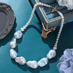 <span class=keywords><strong>Collana</strong></span> di <span class=keywords><strong>Perle</strong></span> d'Acqua Dolce Barocche <span class=keywords><strong>Grandi</strong></span> 17-18mm, Gioielli Originali Retrò di Alta Qualità, Vendita Calda - Product Image 3