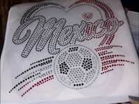 Ballon de football Mexique, transfert de strass, design personnalisé, vente en gros