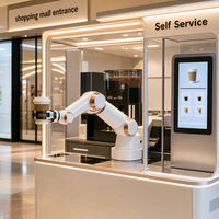 Bras robotisé collaboratif à six axes pour café, charge utile de 5 kg, solution robotique de libre-service pour centres commerciaux, hôtels et gares
