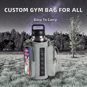 Sac de sport personnalisé en néoprène, polyester léger, sangle réglable, poches pour téléphone, hommes femmes, bouteille d'eau magnétique - Product Image 2